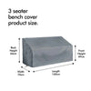 3 seater garden bench cover showing dimensions