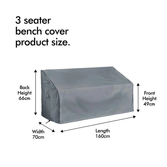 3 seater garden bench cover showing dimensions