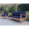 garden daybed and matching chair 
with blue cushions