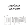 Large Teak Garden Planter | Heavy Duty Wooden Planter