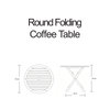 Round Teak Folding Outdoor Coffee Table