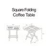 Teak Folding Square Coffee Table