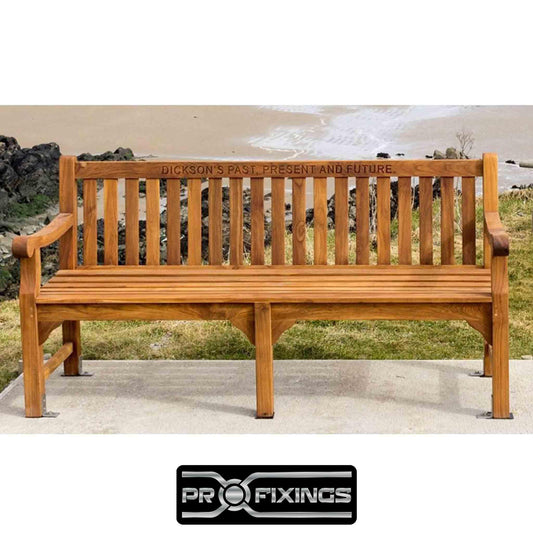 bench brackets displayed on a concrete base