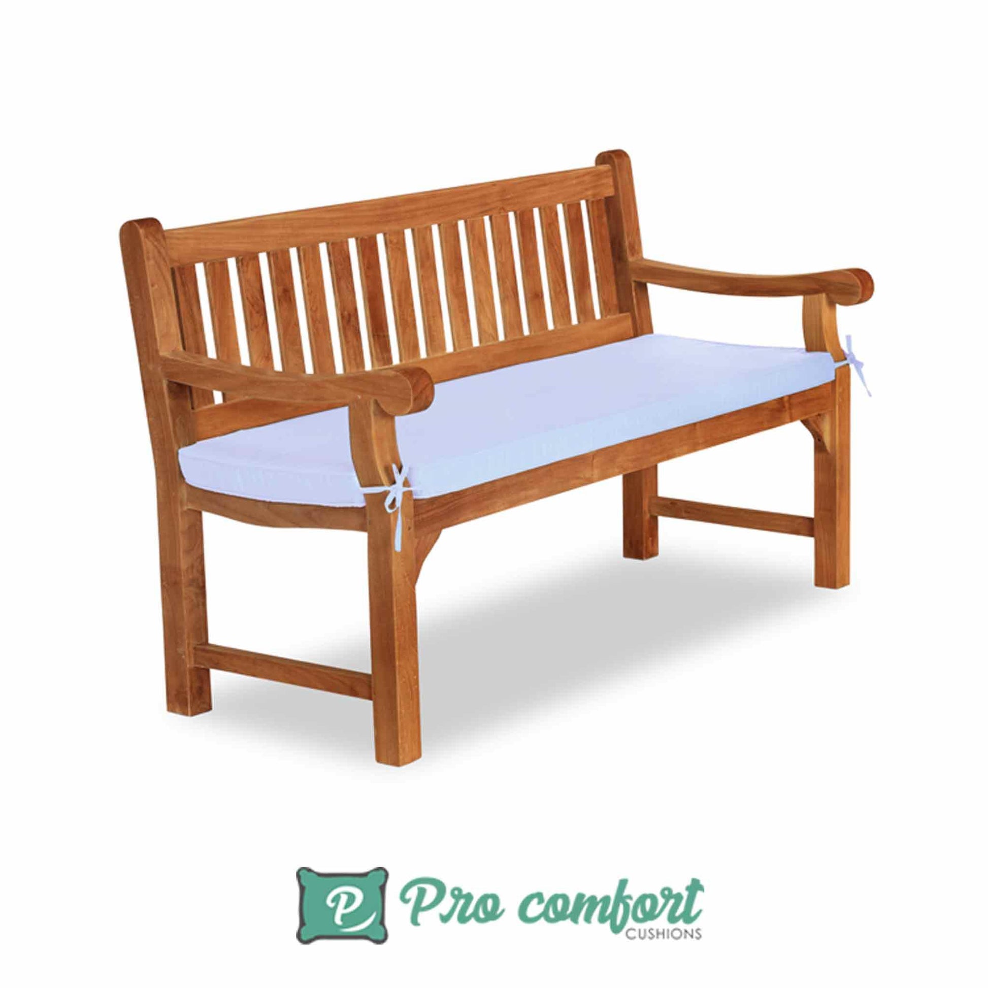 natural bench pads on an outdoors bench