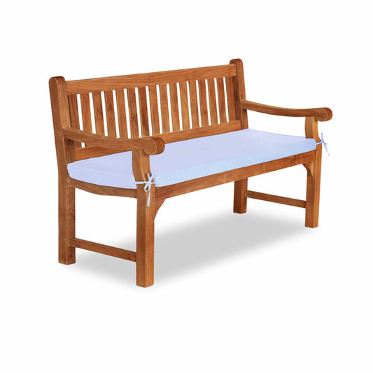 white pads on an outdoor bench