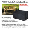 Bosmere premium breathable protective bench cover with a wooden bench in the background.