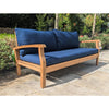 garden daybed with blue cushions
