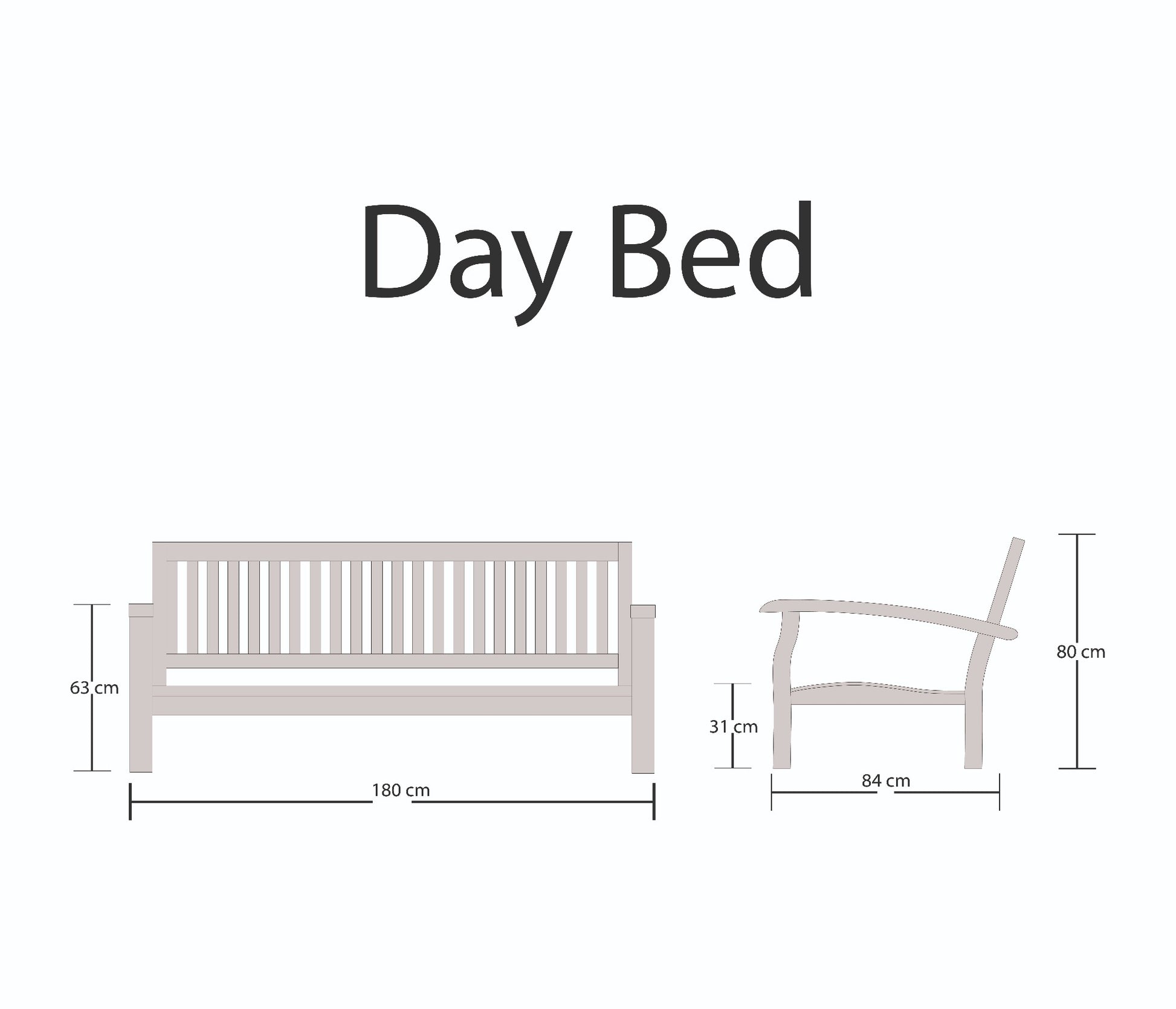 garden daybed dimensions