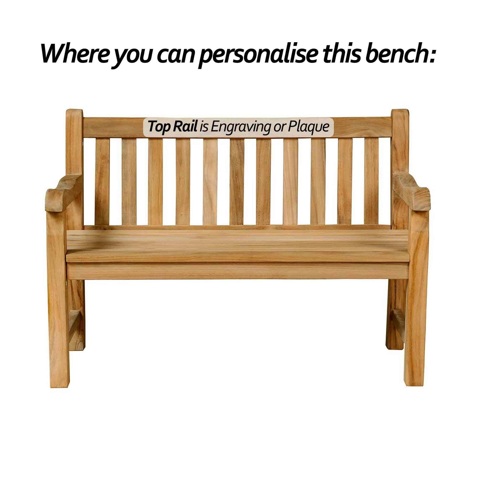 mini memorial bench showing engraving options