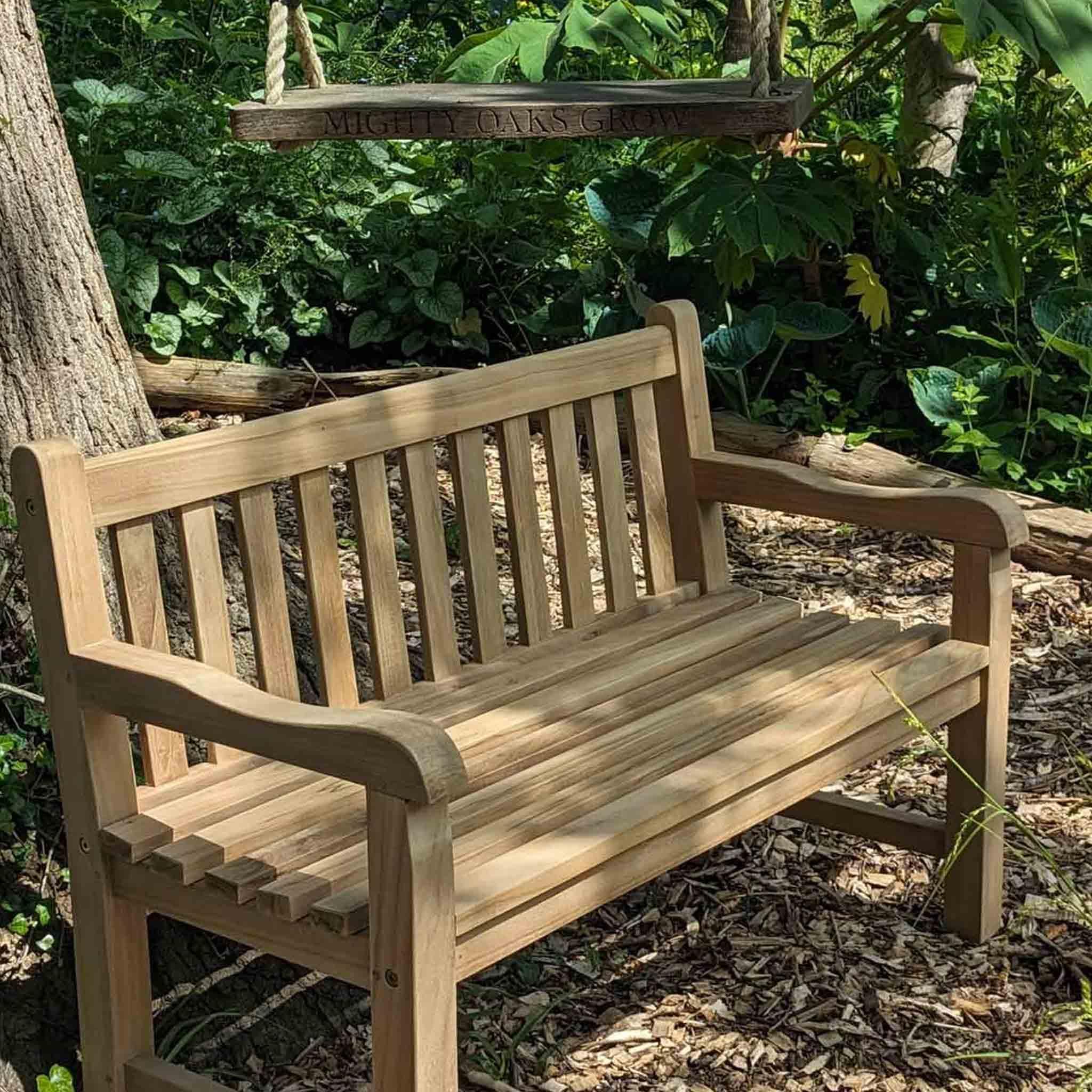 Small Children's Teak Garden Bench | Durable 2 seat Kid's Outdoor Seat ...
