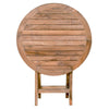 Wooden outdoor bistro style table folded