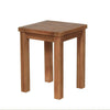 Small wooden garden side table on a white background