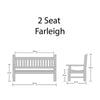 Teak Garden Bench 2 Seat Farleigh