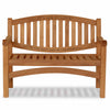 Garden bench Wooden oval 2 seat with wood carved text on both rails on a white background