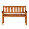 Teak Garden Bench 3 Seat with 'IT'S GIN O'CLOCK!' text on a white background