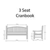 Teak Garden Bench 3 Seat Curved Cranbrook