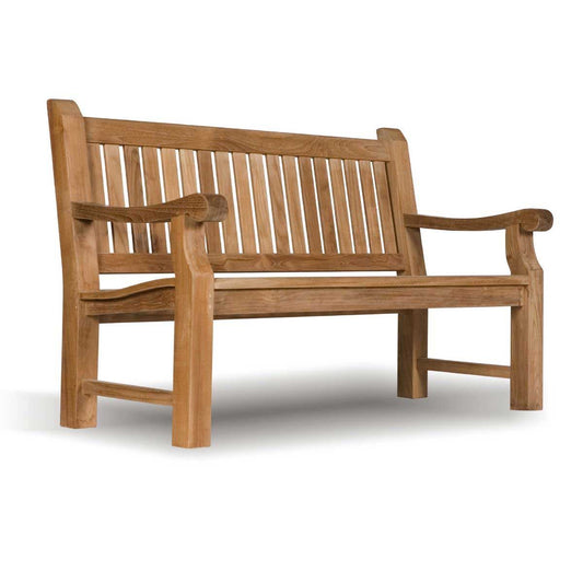 Heavy duty Wooden garden bench on a white background