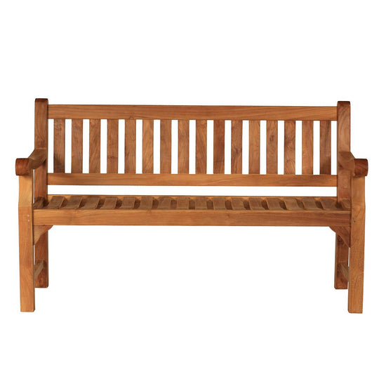 Teak Garden Bench 2 Seat on a white background