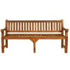 large 4 seat teak garden bench on a white background