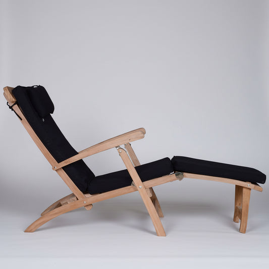 Teak Steamer Chair FREE Black Cushion