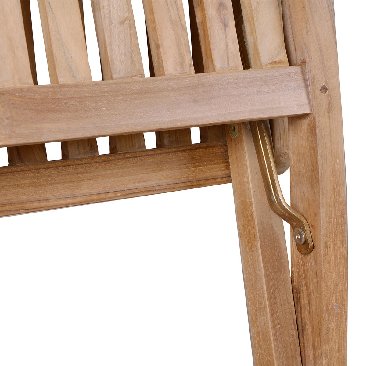garden chair with a brass metal bracket on a white background
