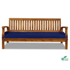 garden daybed with blue cushions