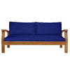 garden daybed with blue cushions