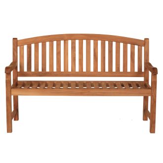Classic Teak Garden Bench 3 Seat Curved Back