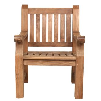 extra heavy sturdy wooden teak garden arm chair