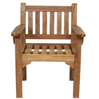 Classic Teak Garden Arm Chair Flat
