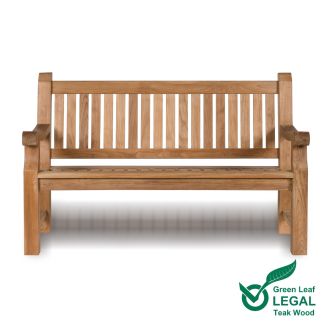 extra heavy sturdy wooden teak garden bench 3 seat