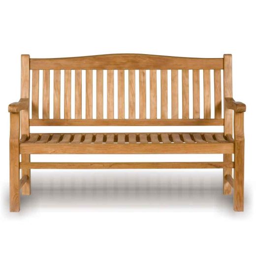 Classic Teak Garden Bench 3 Seat Scotney with an arched back