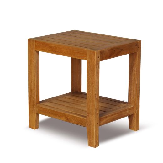 Small outdoor Wooden Garden Coffee Square Table with Shelf