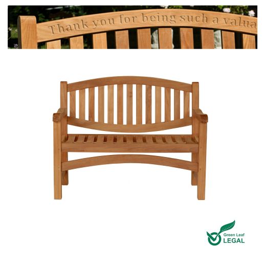 Long Service Award gift for the garden lover outdoor personalised wooden bench