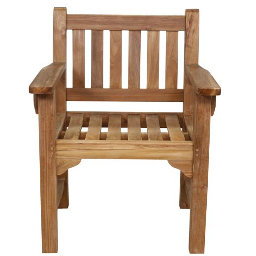 teak wood garden arm chair flat arm